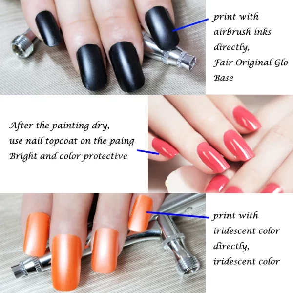 OPHIR PRO 0.3mm Airbrush Kit with Air Compressor for Nail Art Paint Stencils & Nail Inks & Bag Air Brush Gun Nail Tools_OP-NA001 - Image 4