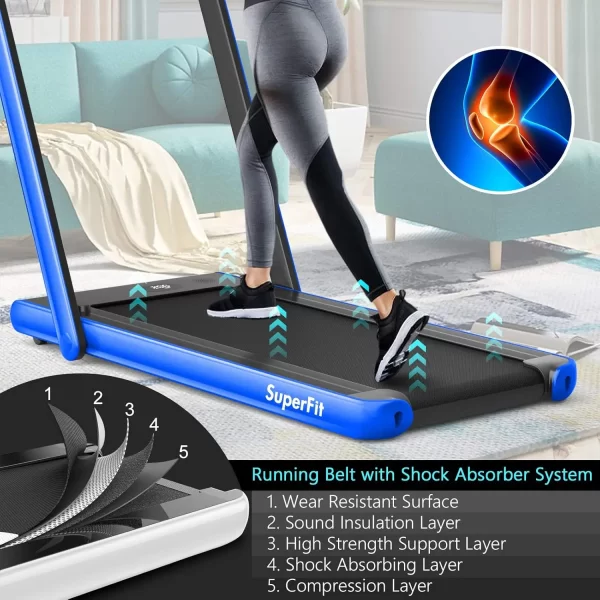 Treadmill with Dual Display, 2.25HP Superfit Under Desk Electric Pad Treadmill, Installation-Free, Blue Tooth Speaker, APP Contr - Image 5